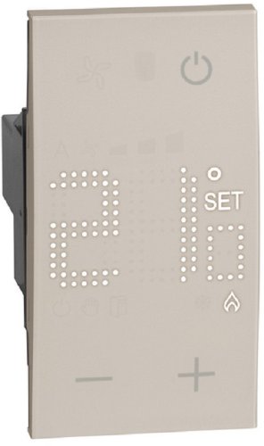 Терморегулятор сенсорный с датчиком модульный Legrand BTicino Living Now 2 мод. 0С +50С песочный фото Терморегулятор сенсорный с датчиком модульный Legrand BTicino Living Now 2 мод. 0С +50С песочный картинка